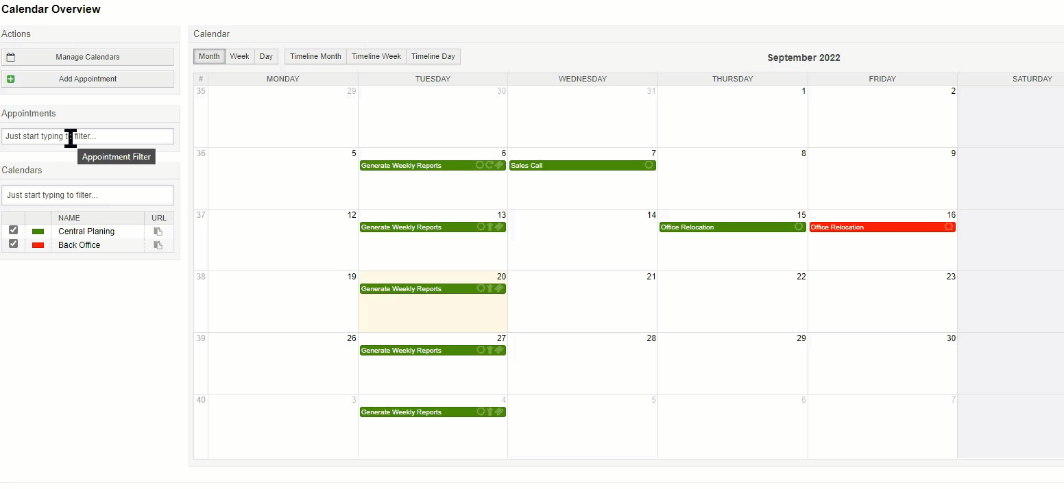 Calendar Filter GIF